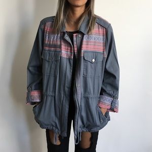 Mossimo Supply Co. Jackets & Coats - Denim Anorak with Tribal Print Details Mossimo Supply Co. Jackets & Coats - Denim Anorak with Tribal Print Details