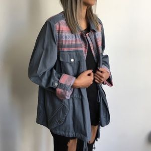 Mossimo Supply Co. Jackets & Coats - Denim Anorak with Tribal Print Details Mossimo Supply Co. Jackets & Coats - Denim Anorak with Tribal Print Details