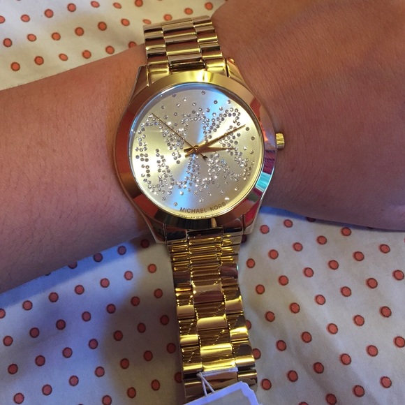 Michael Kors gold glitz watch runway!!
