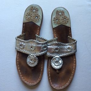 Jack Rogers silver sandals