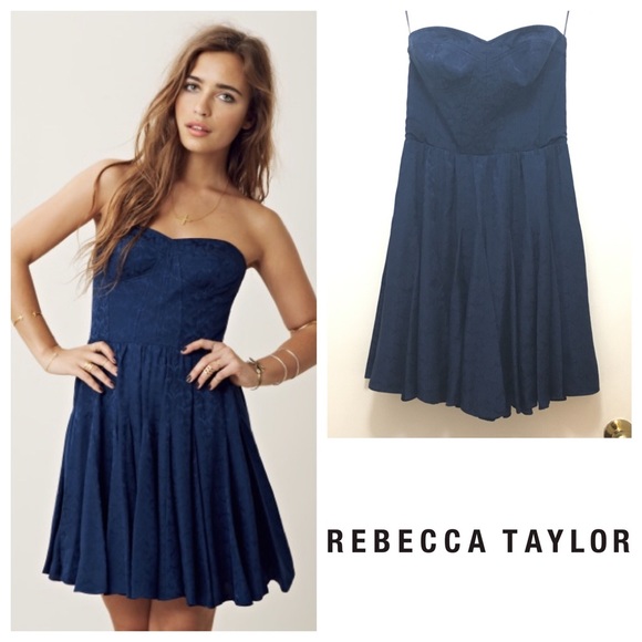 ❗️SOLD Rebecca Taylor $350 Ocean Strapless Dress - Picture 1 of 4