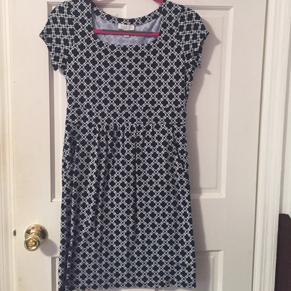 Macy's navy and blue work dress
