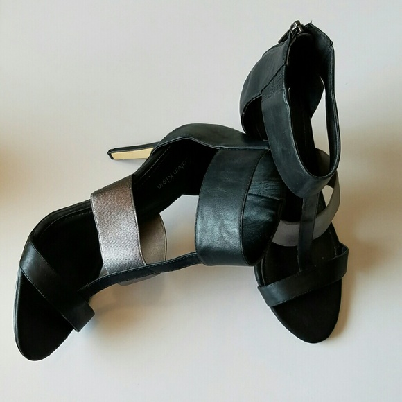 Calvin Klein black leather sandals