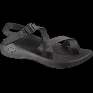 Black single strap Chacos, Size 10!