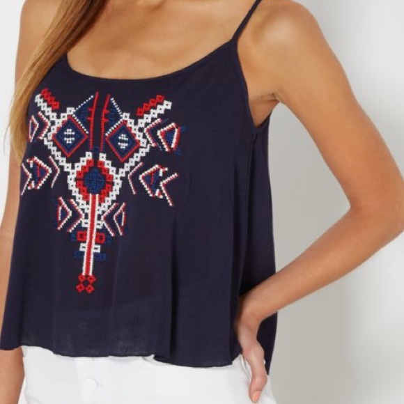 Geo Embroidered Tank Top