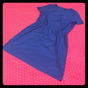 Merona blue and black polka dot dress