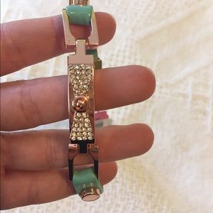 Betsy Johnson Leather and Rose Gold Bracelet