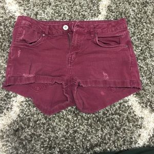 Maroon Jean shorts