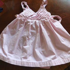 Toddler Girls Pink and White Stripe Dress