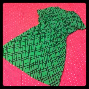 Merona green and dark navy blue hash design dress