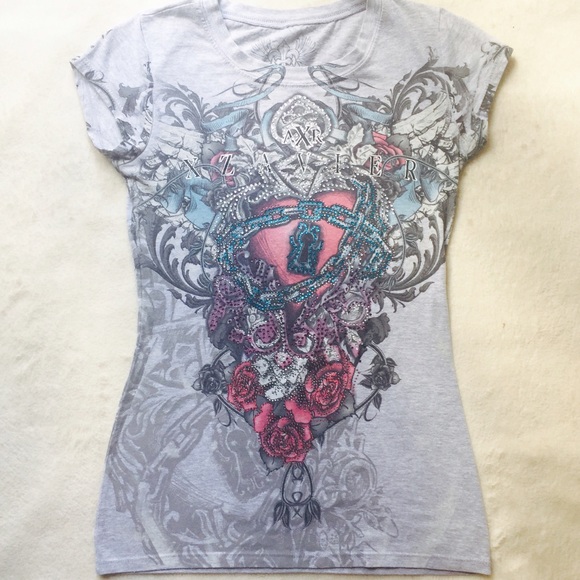 ❤️🗝 Grey Bedazzled XZAVIER Top 🗝❤️
