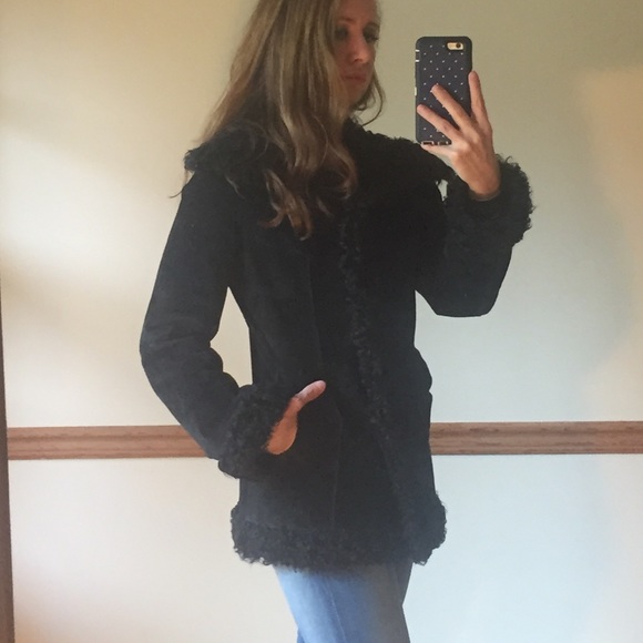 Express leather & lamb coat - Picture 2 of 4