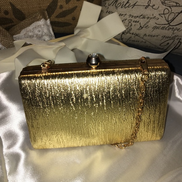 Charming Charlie RSVP gold everything clutch