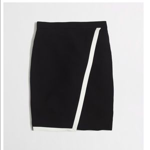 J. Crew Tipped Crepe Wrapped Pencil Skirt