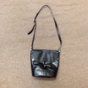 Lovely black leather and suede cross body purse