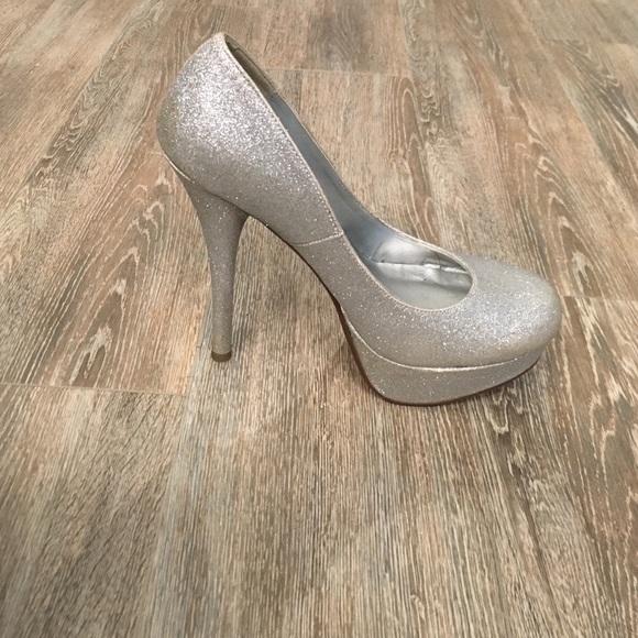 Silver sparkly heels