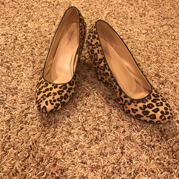 Banana Republic wedge leopard heels.
