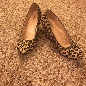 Banana Republic wedge leopard heels.