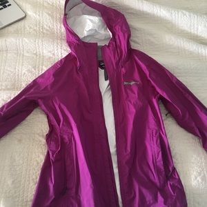 Purple Patagonia raincoat
