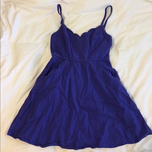 Blue linen dress