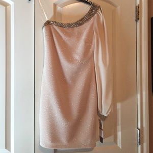 Beautiful Fitted One Shoulder Sequin Hearts Dress