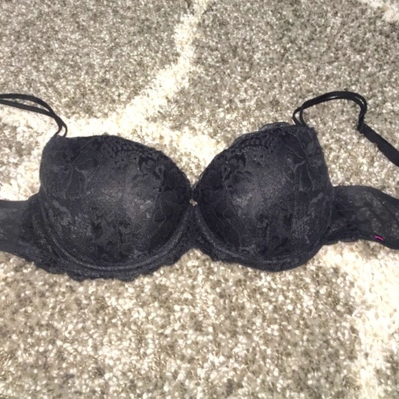 Beautiful black lace push-up bra