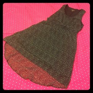 Mossimo black with teal blue aqua dress high-low