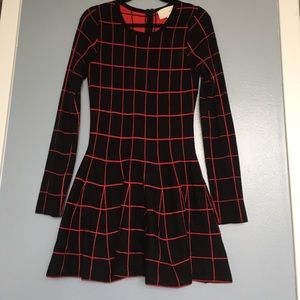 JOA gridline sweater dress