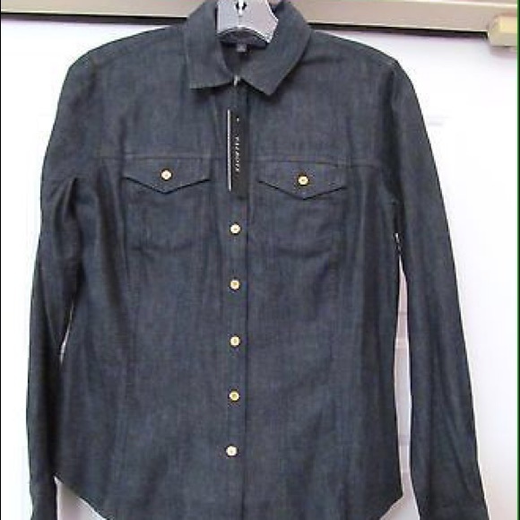 ⚡️⚡️Saturday Sale⚡️⚡️ Fall denim top gold buttons