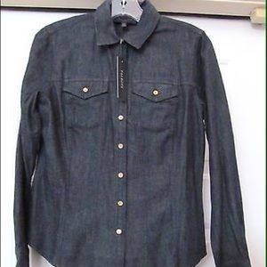 ⚡️⚡️Saturday Sale⚡️⚡️ Fall denim top gold buttons