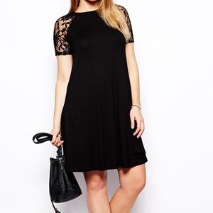 ASOS CURVE Swing Dress Lace Short Sleeves