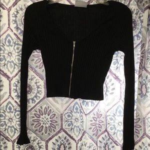 Black crop top with zipper