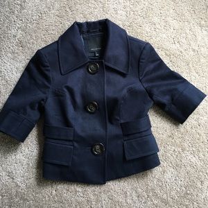 Navy blue mid length blazer