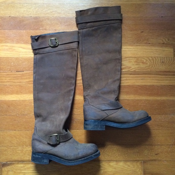 Jeffrey Campbell brown leather boots