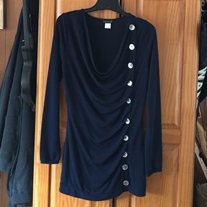 Navy blue long top