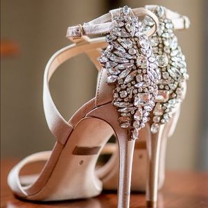 NEW Cadence Embellished Nude Sandal  NEVER WORN