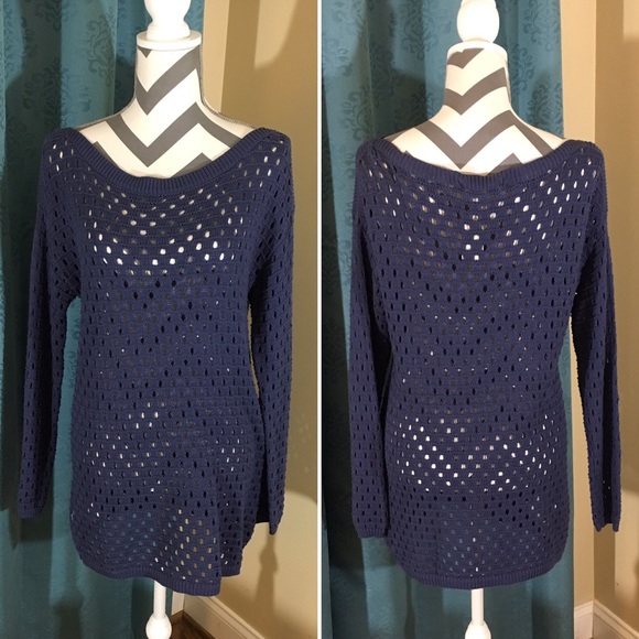 💕HP Poshfest 11/6! {BCBG} Blue knit Sweater - Picture 2 of 4