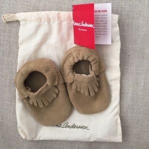 Leather fringe Baby moccasins