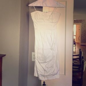 Nicole Miller strapless white pencil dress