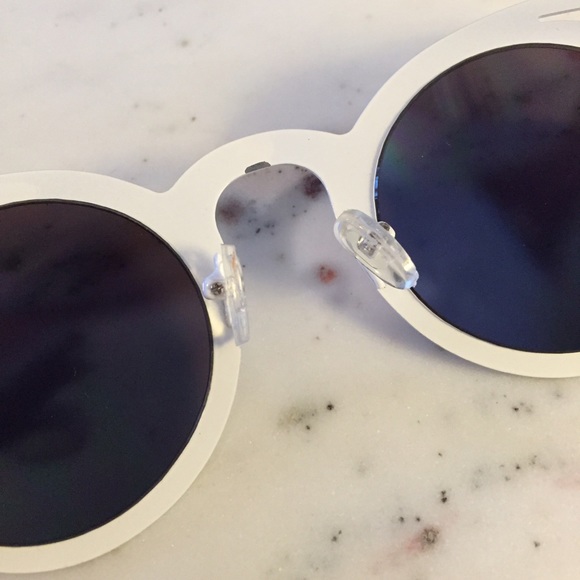 🆑 "Jemima" Sunglasses || White & Blue Cat Eye - Picture 2 of 7