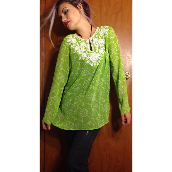Gorgeous Sheer Embroidered Tunic - Picture 1 of 3