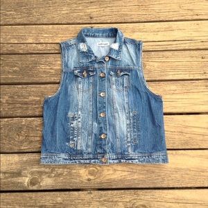 Dollhouse distressed jean vest