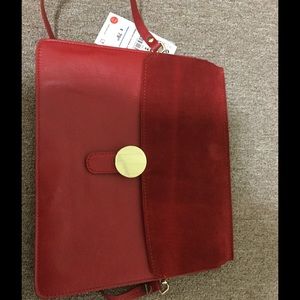 New Zara red leather/suede bag