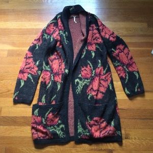 Free People floral cardigan jacket
