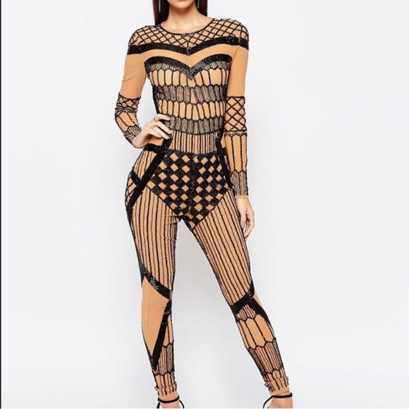 mesh unitard jumpsuit