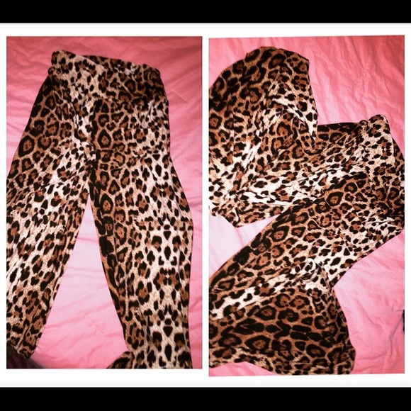 Cheetah palazzo pants