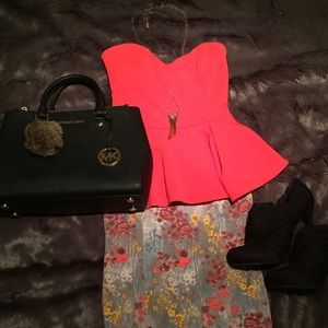 Cute Lush strapless peplum top