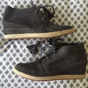 Crown Vintage Slate Grey Espadrilles Wedges