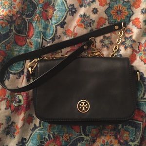 Tori Burch black leather crossbody bag