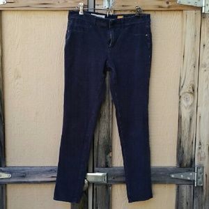 Charcoal corduroy skinny pants.